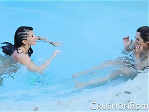 punch damsels - Romi Rain and Reena Sky nail in the pool