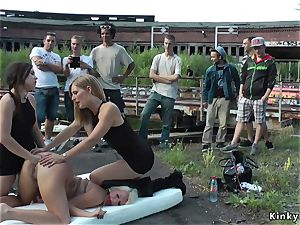 blonde rectal fisted and flogged outdoor