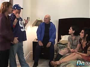 lezzy watches her wifey get plumbed by a pornography dude