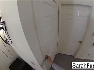 huge-boobed pornographic star Sarah fucks